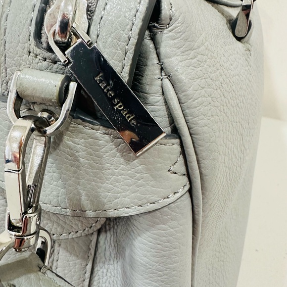 Kate Spade Mimi Satchel Shoulder Bag Nimbus Gray Pebbled Leather - Picture 8 of 15